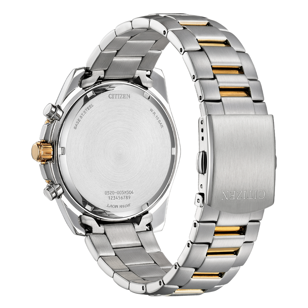 Citizen AN8204-59X Men’s Quartz Sports Chronograph Watch – Two-Tone Stainless Steel & Rose Gold Citizen Eco-Drive Citizen AN8204-59X Men’s Quartz Sports Chronograph Watch – Two-Tone Stainless Steel & Rose Gold Citizen Eco-Drive