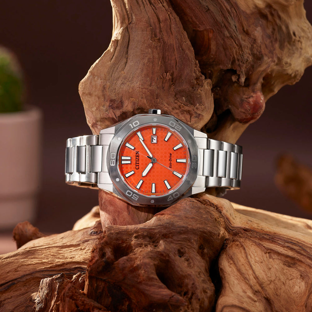 Citizen Eco-Drive BM7630-80Z Men’s Stainless Steel Watch with Orange Dial – Solar Powered, 100m WR Citizen Eco-Drive Citizen Eco-Drive BM7630-80Z Men’s Stainless Steel Watch with Orange Dial – Solar Powered, 100m WR Citizen Eco-Drive
